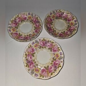 Vintage Royal Albert Serena Replacement Saucers Set Of 3. Bone China England